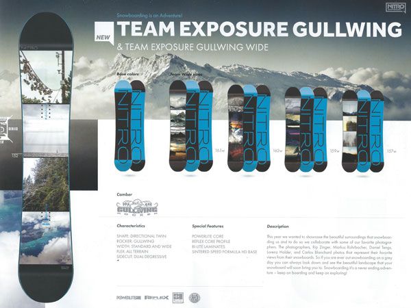 NITROナイトロ | TEAM EXPOSURE GULLWING | 15-16モデル | ボード詳細